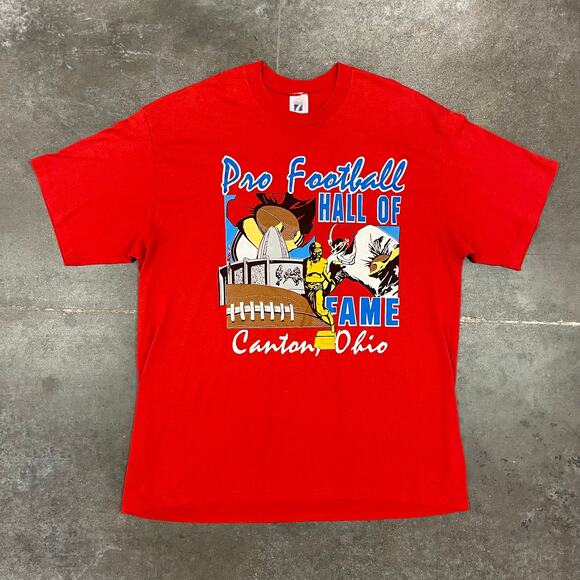 Vintage 90s Logo 7 Pro Football Hale of Fame Canton Ohio T-Shirt XXL - Picture 1 of 5